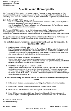Qualitäts- und Umweltpolitik